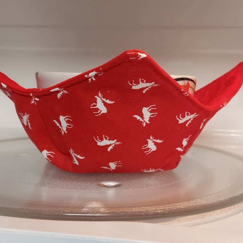 Moose print Reversible Bowl Cozies (set of 2)
